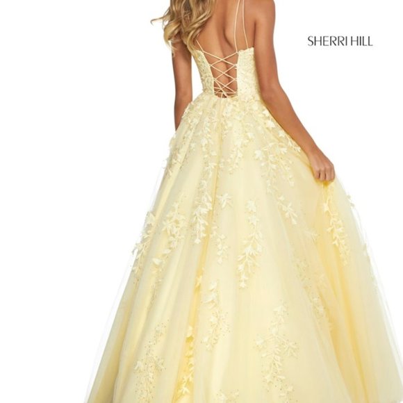 Sherri Hill, Ivory Ball Gown, Lace & Rhinestones - Picture 11 of 16